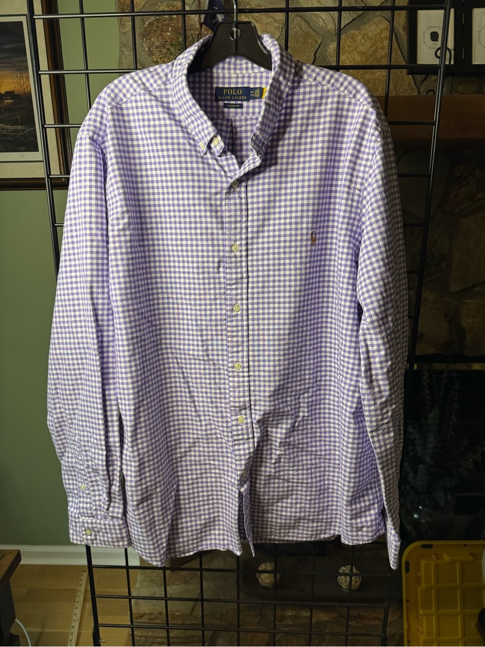 Ralph Lauren Purple Gingham Button-Down Shirt